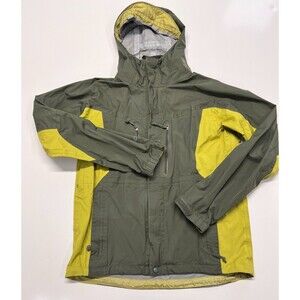Marmot Olive Green and Yellow Hooded Shell Jacket